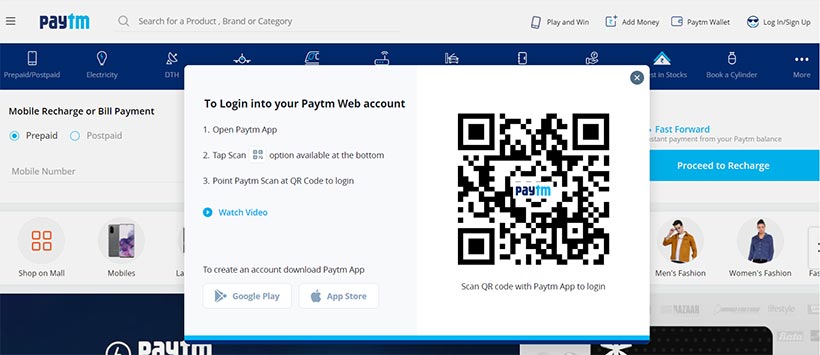 open a paytm account