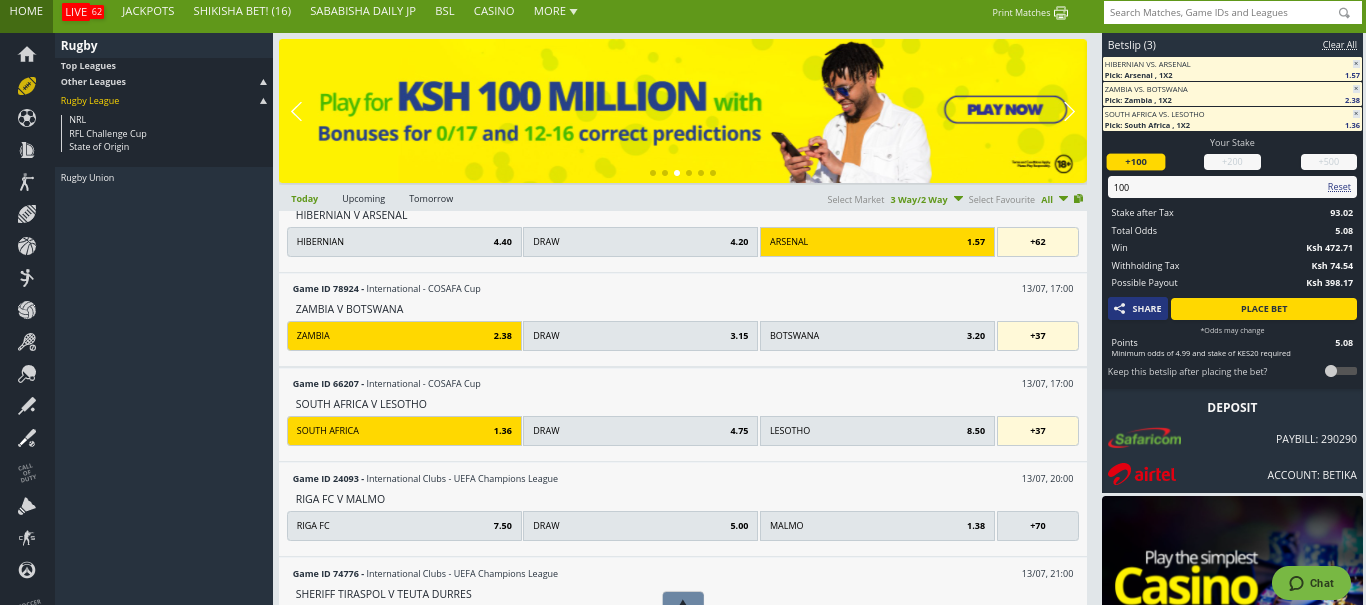 Betika on X: Weeeh kwani jana kulienda aje?😳 Leo pia lineup ya games ni moto  moto with the BEST BOOSTED ODDS at  Check out the  day's top games na usisahau kuboost