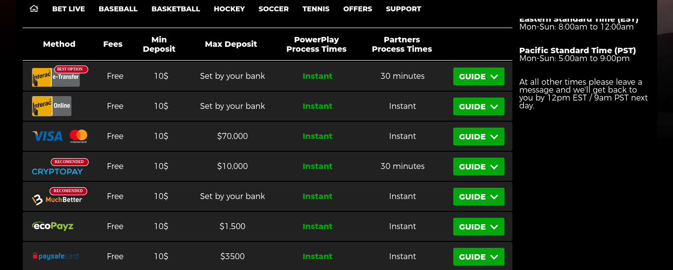 powerplay-sportsbook-payment-methods